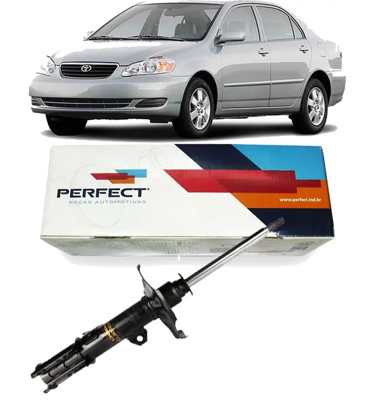 AMORTECEDOR DIANTEIRO TOYOTA COROLLA 2002 A 2008 ESQUERDO