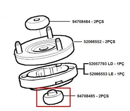 BUCHA AMORTECEDOR DIANTEIRO S-10 2012/ INFERIOR DO COXIM