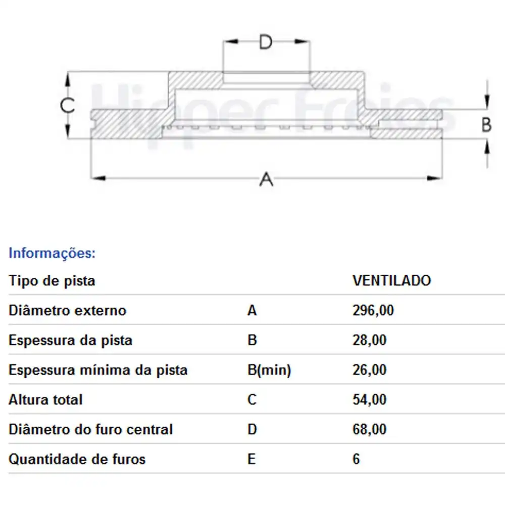 DISCO FREIO DIANTEIRO NISSAN FRONTIER 2007 A 2022
