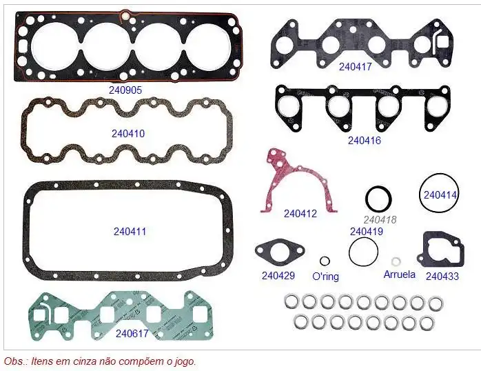 JUNTA MOTOR CORSA 1.0 8V 1994 A 1996 FIBRA SEM RETENTOR