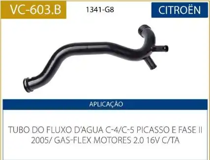 TUBO REFRIGERACAO MOTOR CITROEN C4 2.0 16V 2008/ AUTOMATICO