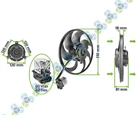 ELETRO VENTILADOR VECTRA 1999 A 2009 DO CONDENSADOR
