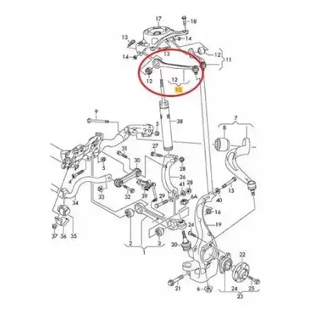 BRACO SUSP DIANT SUP AUDI A4 A5 2008 A 2016 ESQ (CURVO)