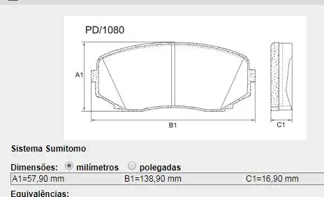 PASTILHA FREIO DIANTEIRA EDGE 3.5 V6 2011/