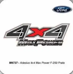 EMBLEMA ADESIVO 4X4 F-250 PRATA (4X4 MAXPOWER)