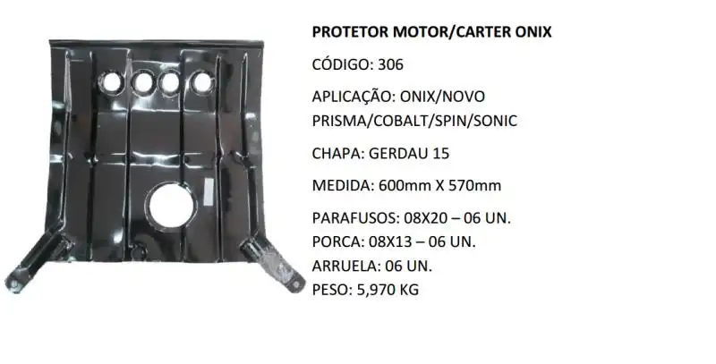 PROTETOR MOTOR ONIX PRISMA 2013/ COBALT SPIN REFORCADO
