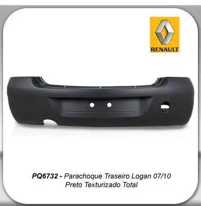PARACHOQUE TRAS RENAULT LOGAN 2007 A 2010 PRETO TEXTURIZADO
