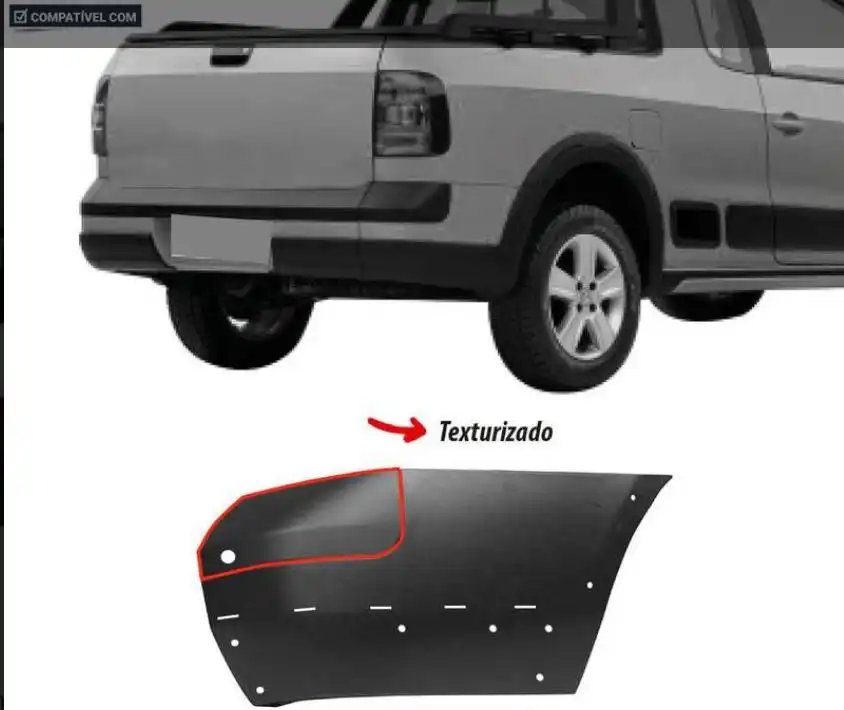 POLAINA TRAS SAVEIRO GER V VI DIR PRETO SUP TEXTURIZADO