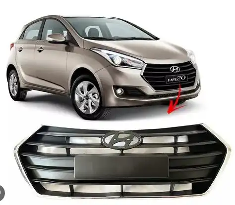 GRADE RADIADOR HYUNDAI HB20 2015 A 2019 COM MOLD CROMADA