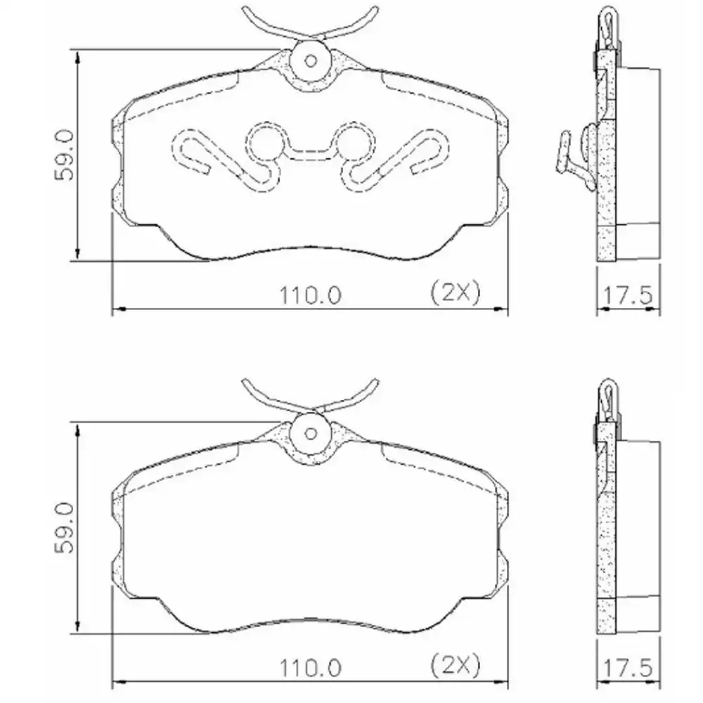 PASTILHA FREIO DIANTEIRA SANTANA 1.8 2.0 1994/ SISTEMA VARGA