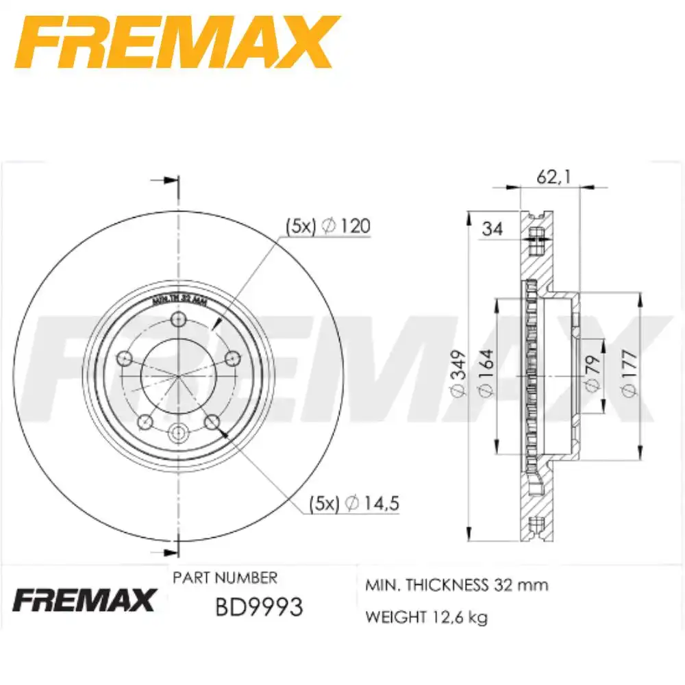 DISCO FREIO DIANTEIRO DISCOVERY 3.0 24V 2017 ACIMA VENTILADO