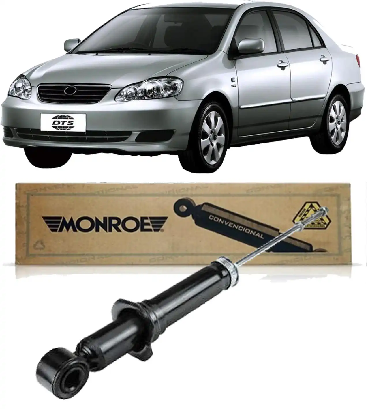AMORTECEDOR TRASEIRO TOYOTA COROLLA 2003 A 2008