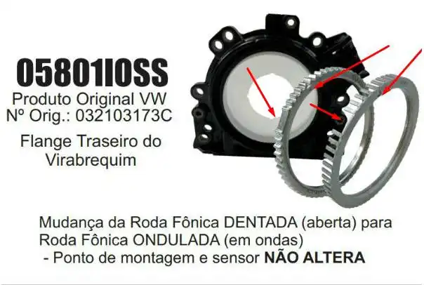 RETENTOR VOLANTE MOTOR GOL 1.0 1.6 2006/ FLEX  KOMBI 1.4 06/