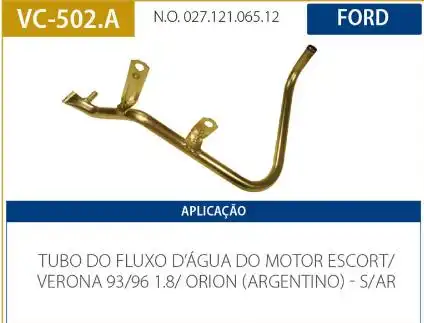 TUBO REFRIGERACAO MOTOR ESCORT 1.8 1993 A 1996 SEM AR
