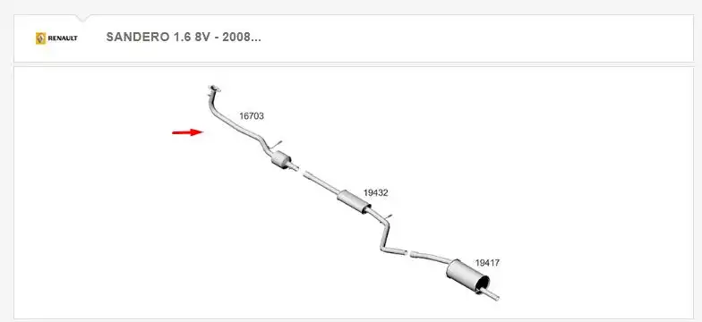 CANO SAIDA MOTOR RENAULT SANDERO 1.6 8V 2008/