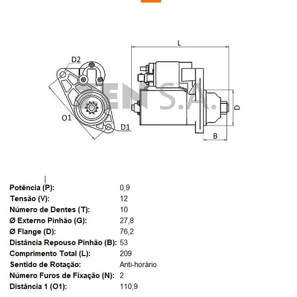 MOTOR PARTIDA GOL 1.0 MI 1997 A 2010