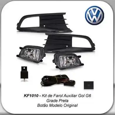 KIT FAROLETE GOL G6 GRADE PRETA BOTAO MODELO ORIGINAL