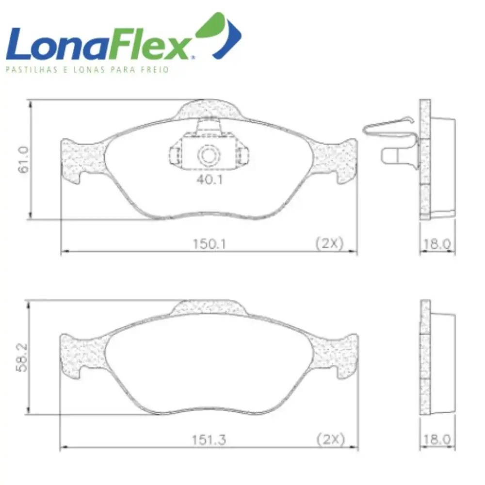 PASTILHA FREIO DIANTEIRA ECOSPORT 1.0 1.6 2.0 2005 A 2009