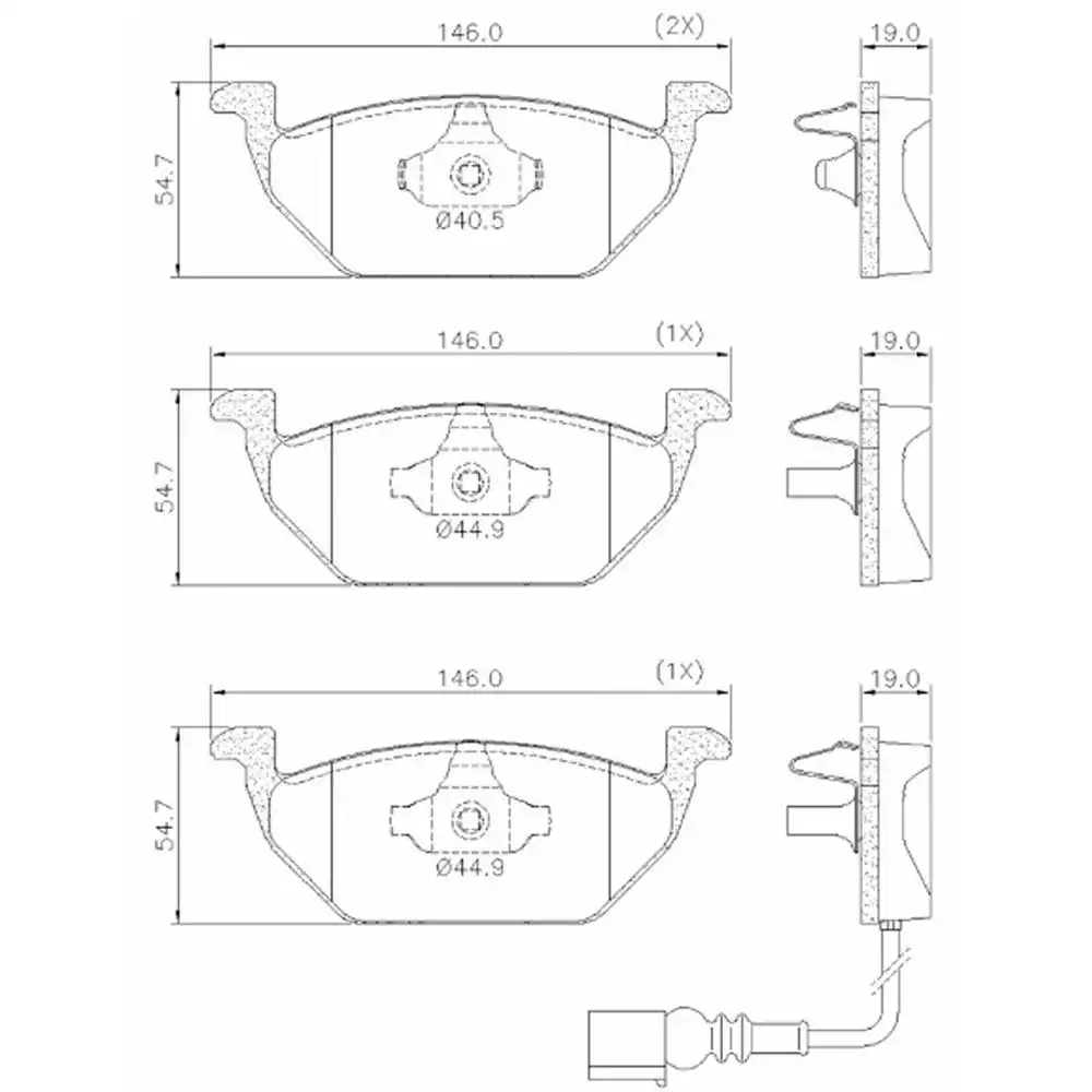 PASTILHA FREIO DIANTEIRA GOLF 1.6 2.0 1999/ TEVES COM ALARME