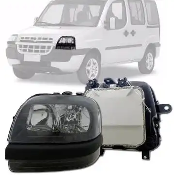 FAROL FIAT DOBLO 02/09 ESQ MASCARA NEGRA