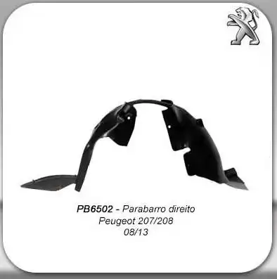 PROTETOR PARALAMA TRAS PEUGEOT 207 2008 A 2013 DIR
