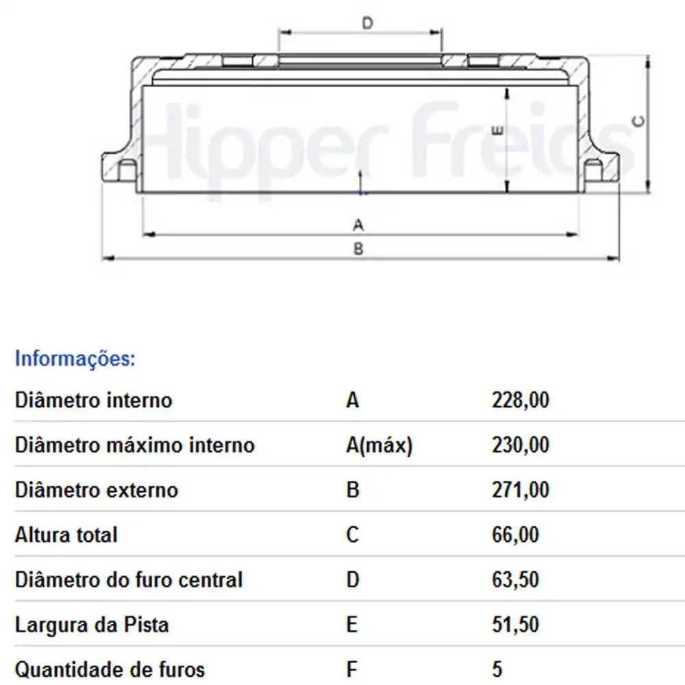 TAMBOR FREIO TRASEIRO FOCUS 2.0 2008 A 2019
