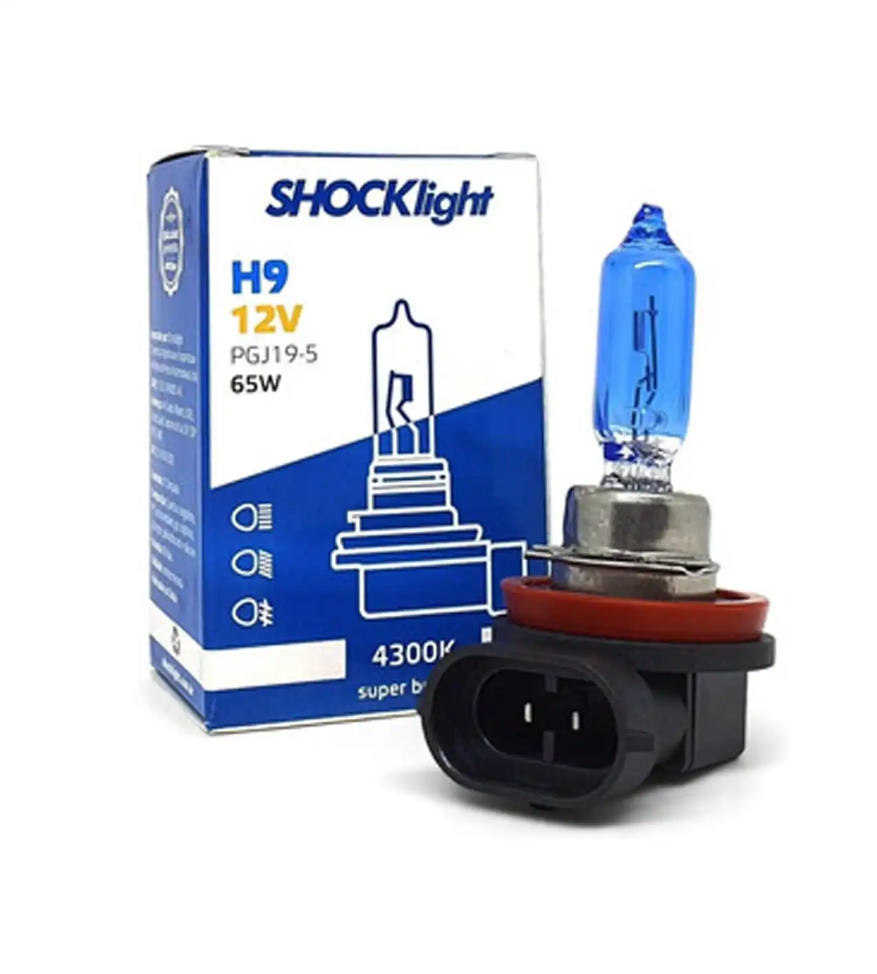 LAMPADA BIODO H-9 65W SUPER BRANCA 12V 2 PCS