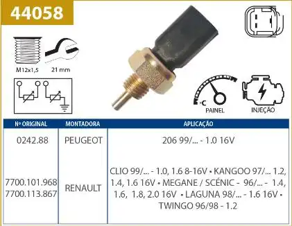 INTERRUPTOR TEMPERATURA RENAULT CLIO 1.0 16V 2001 A 2013
