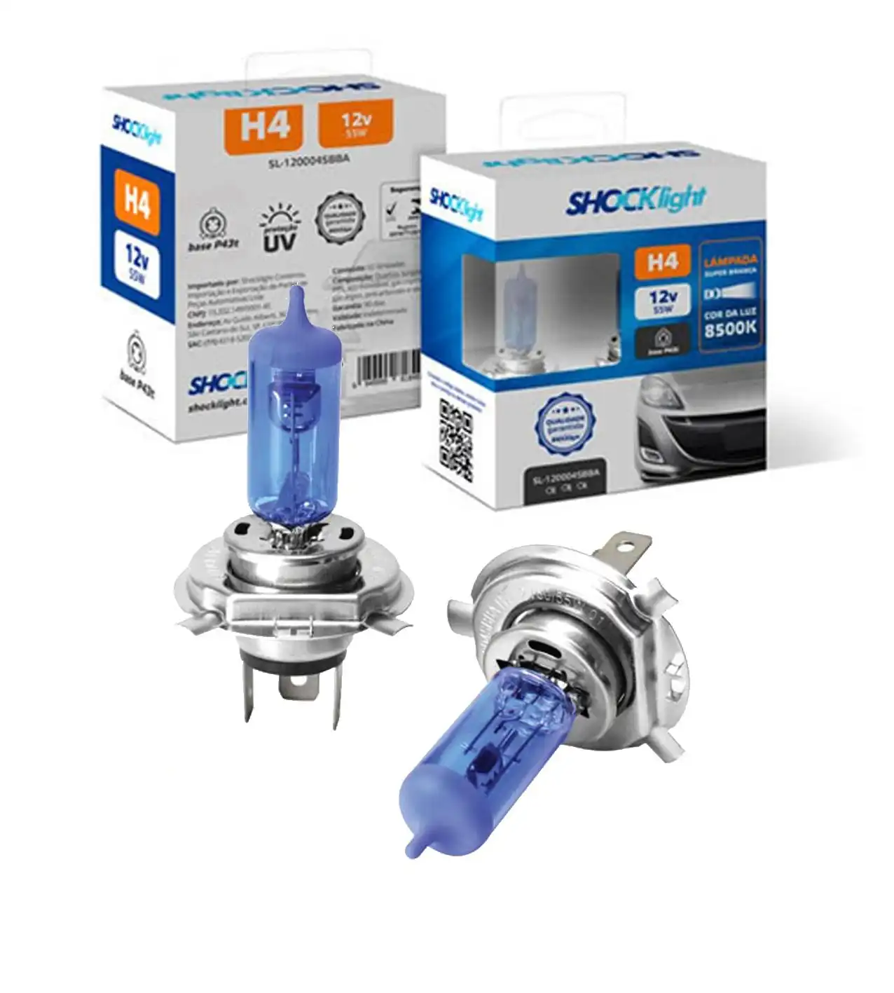 LAMPADA BIODO H-4 55W SUPER BRANCA 12V (8500K)