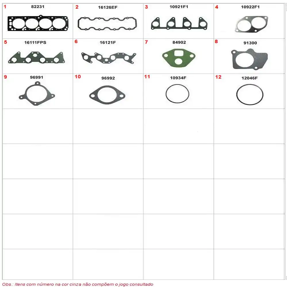 JUNTA MOTOR OMEGA S-10 BLAZER 2.2 4 CIL SUPERIOR S/ RETENTOR