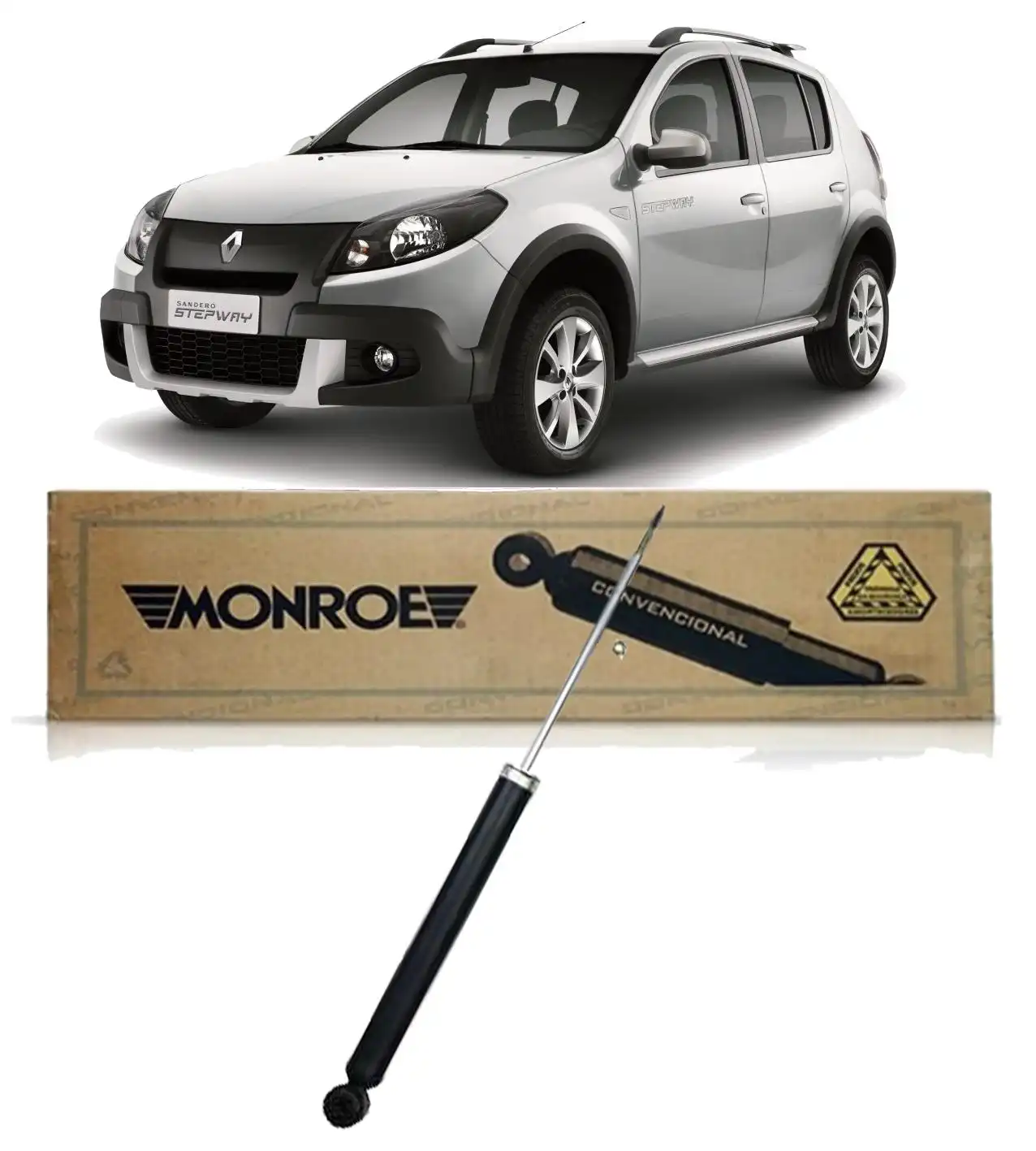 AMORTECEDOR TRASEIRO RENAULT SANDERO STEPWAY 2008 A 2014