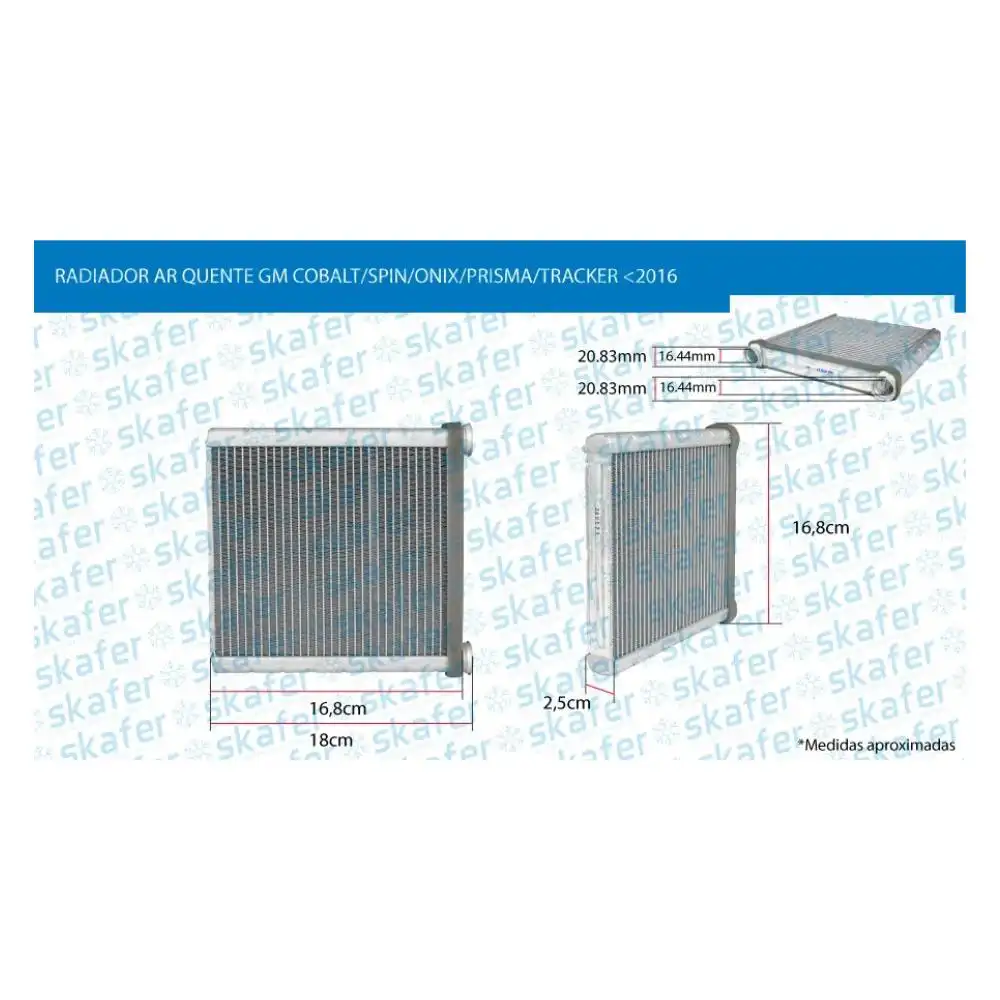 RADIADOR AR QUENTE ONIX 2012 ACIMA ESPESSURA 21MM