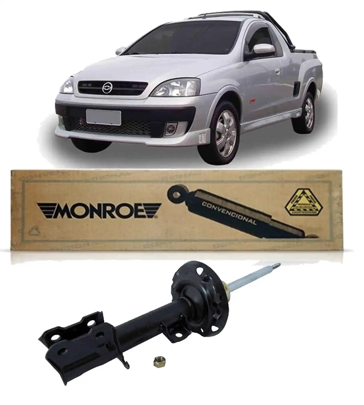 AMORTECEDOR DIANTEIRO MONTANA 2003 A 2009 ESQUERDO