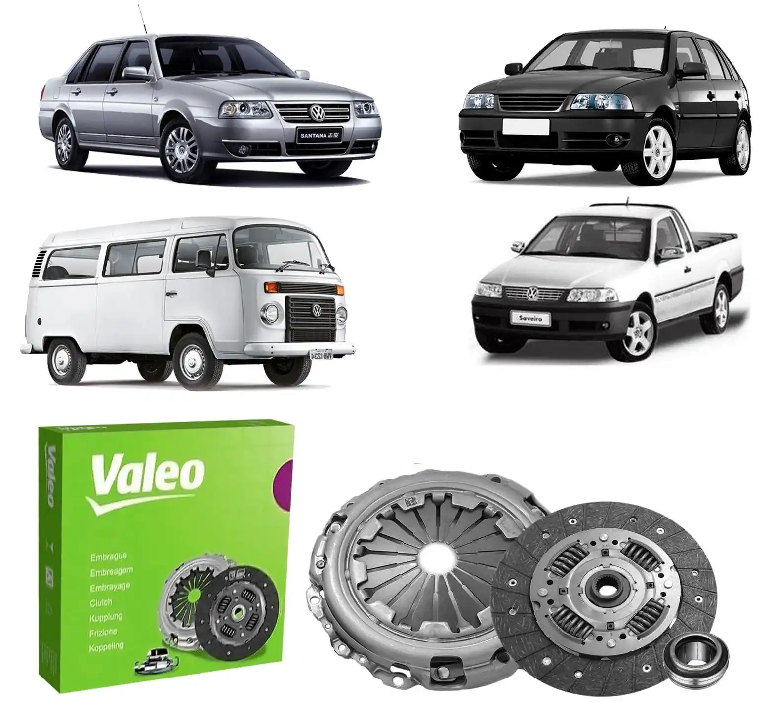 KIT EMBREAGEM GOL SANTANA SAVEIRO KOMBI DIESEL COM ROLAMENTO