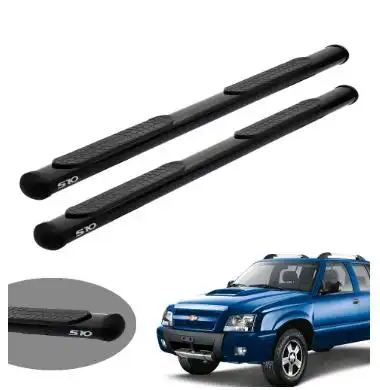 ESTRIBO LATERAL S-10 96/11 CAB.DUPLA OBLONGO PRETO