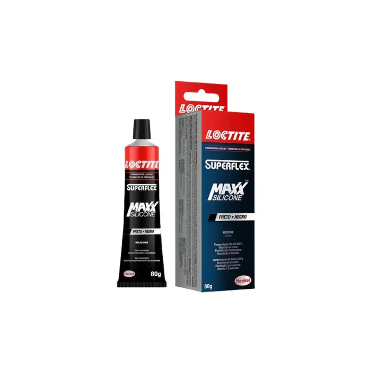 COLA SILICONE ALTA TEMPERATURA 80G PRETA