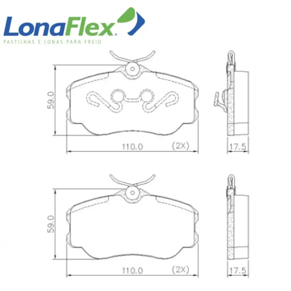 PASTILHA FREIO DIANTEIRA SANTANA 1.8 2.0 1994/ SISTEMA VARGA