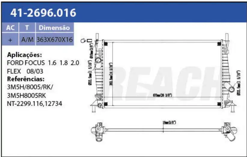 RADIADOR FOCUS 1.6 2.0 2009 A 2013