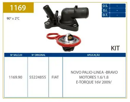 VALVULA TERMOSTATICA FIAT PALIO 1.6 1.8 16V 2012/ E-TORQ