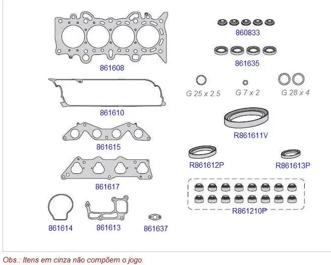 JUNTA MOTOR HONDA CIVIC 1.7 16V 2001/ C/ RET - METAL