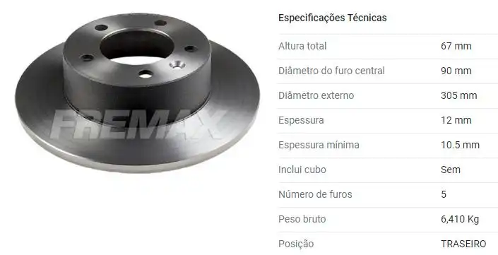 DISCO FREIO TRAS RENAULT MASTER 2.5 2.8 00/12 SOLIDO