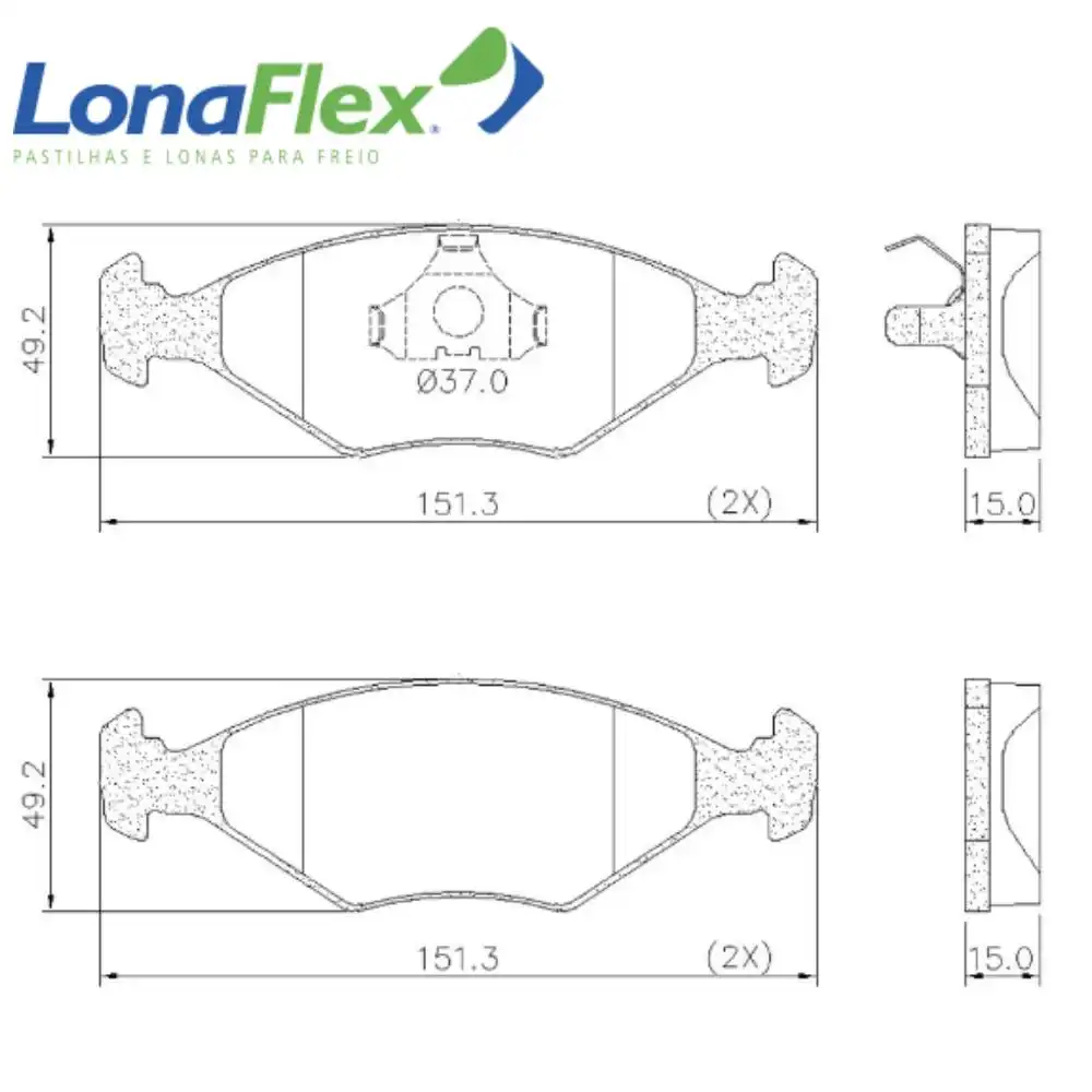 PASTILHA FREIO DIANTEIRA SANTANA 2.0 1984 A 1994