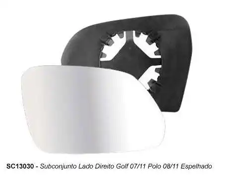 VIDRO ESPELHO GOLF 07/ POLO 10/ DIR C/ CARCACA
