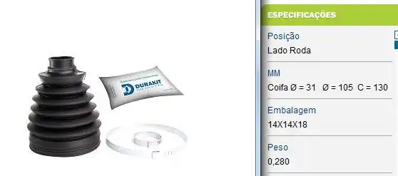 SANFONA HOMOC TOYOTA HILUX 2005 A 2015 LADO RODA