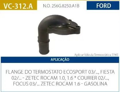 CAMARA VALVULA TERMOSTATICA FIESTA 1.0 1.6 2002/ ZETEC ROCAM