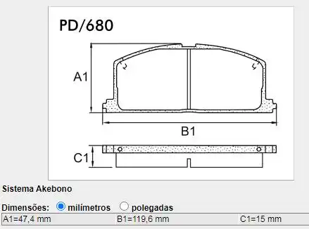 PASTILHA FREIO DIANTEIRA TOYOTA COROLLA 1.3 1.6 1.8 /1992