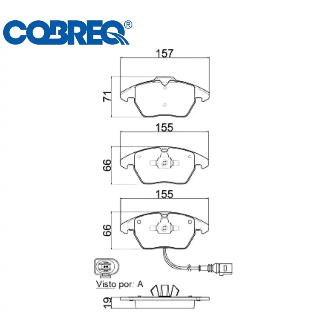 PASTILHA FREIO DIANTEIRA AUDI A3 1.6 1.9 2.0 3.2 V6 2003/