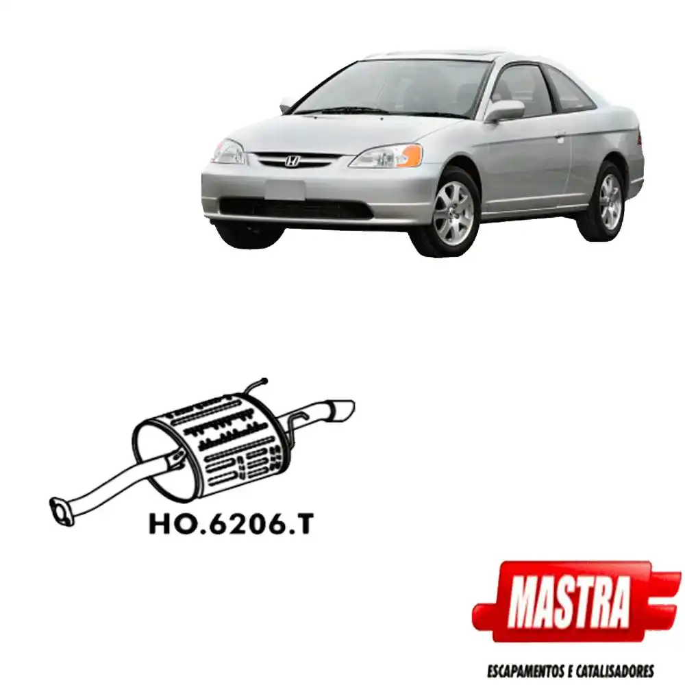 SILENCIOSO TRASEIRO HONDA CIVIC 1.7 2001 A 2006