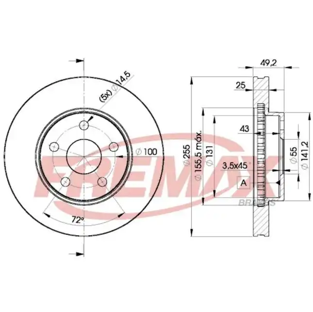 DISCO FREIO DIANTEIRO TOYOTA PRIUS 1.8 HYBRID 2016 A 2018
