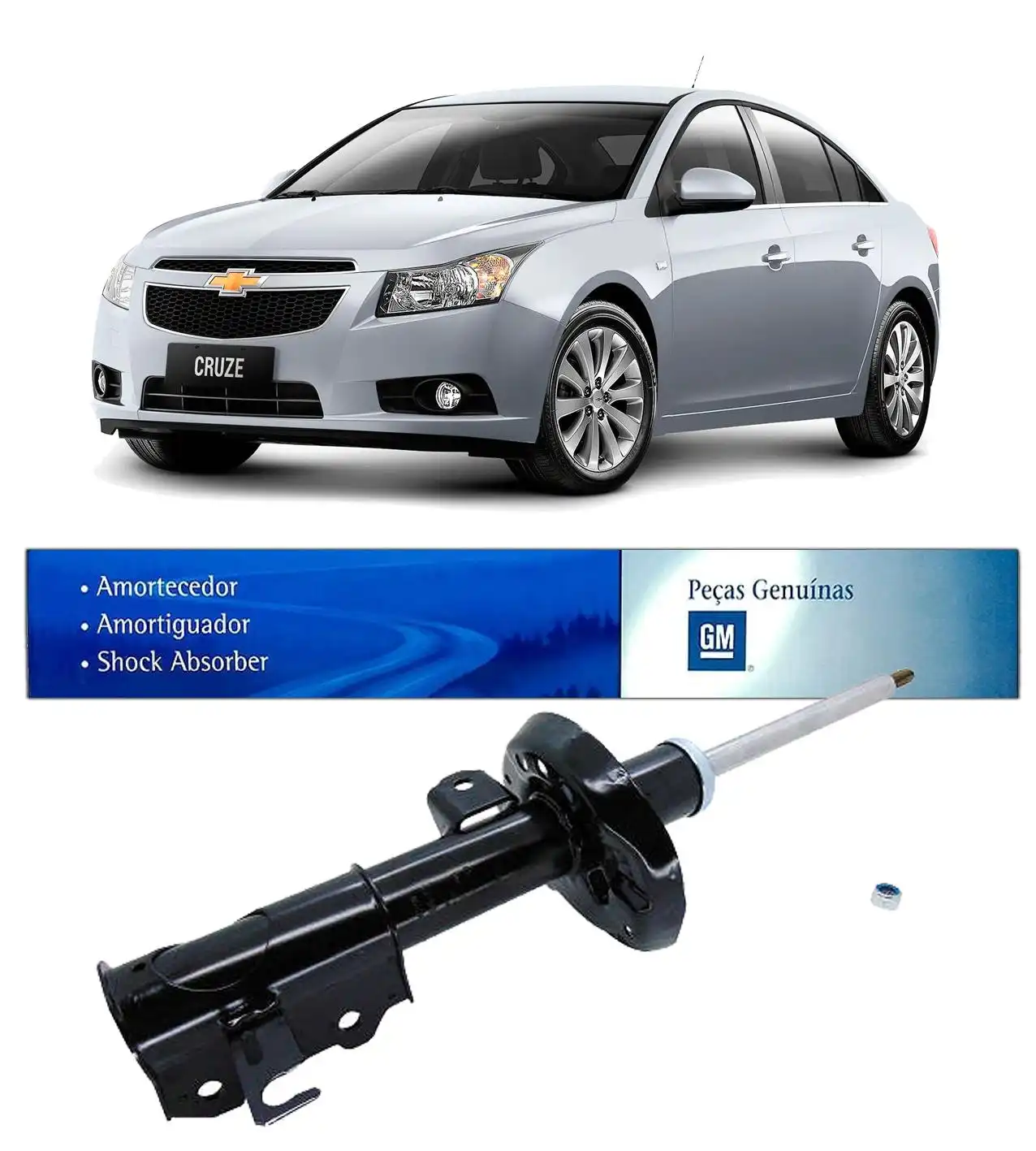 AMORTECEDOR DIANTEIRO CRUZE 2011 A 2016 ESQUERDO
